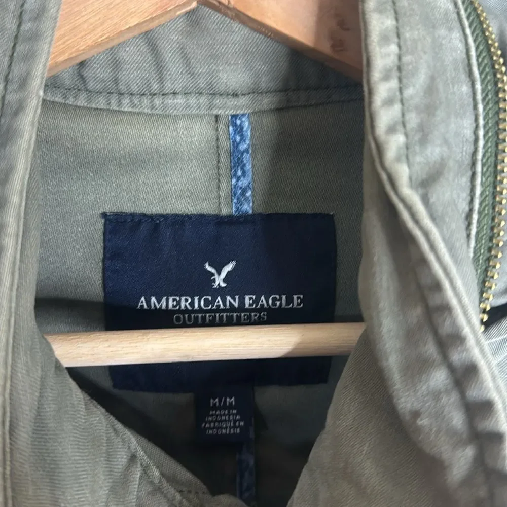 American Eagle Mock‎ Neck Front Pockets chore coat jacket Y2K Military medium